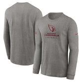 Arizona Cardinals Sideline Performance Long Sleeve T-Shirt Heather Gray | Nike for Sale