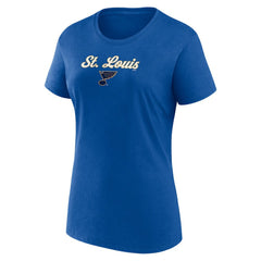 St. Louis Blues Fanatics Women's Script T-Shirt & Shorts Set - Blue/Gray - NHL