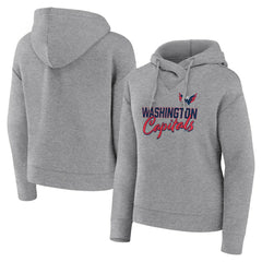 Washington Capitals Fanatics Women's Script Favorite Pullover Hoodie - Heather Gray - NHL