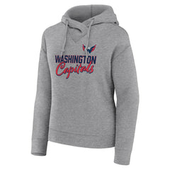 Washington Capitals Fanatics Women's Script Favorite Pullover Hoodie - Heather Gray - NHL