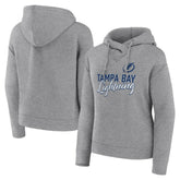 Tampa Bay Lightning Fanatics Women's Script Favorite Pullover Hoodie - Heather Gray - NHL