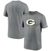 Green Bay Packers Primetime Legend Logo Performance T-Shirt Heather Charcoal | Nike for Sale