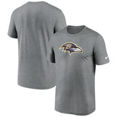 Baltimore Ravens Primetime Legend Logo Performance T-Shirt Heather Charcoal | Nike for Sale