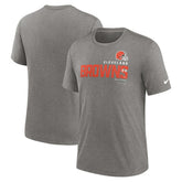 Cleveland Browns Team Tri-Blend T-Shirt Heather Charcoal | Nike for Sale