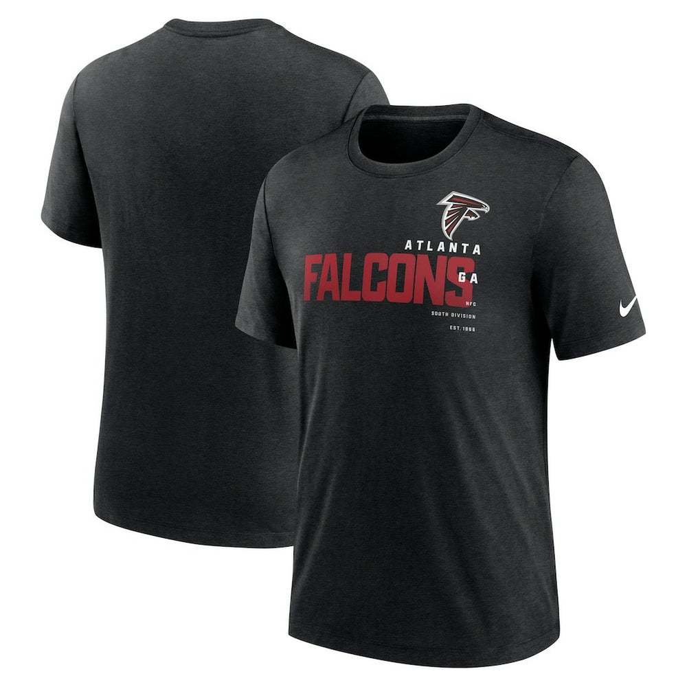 Atlanta Falcons Team Tri-Blend T-Shirt Heather Black | Nike for Sale