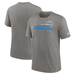 Los Angeles Chargers Team Tri-Blend T-Shirt Heather Charcoal | Nike for Sale