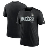 Las Vegas Raiders Team Tri-Blend T-Shirt Heather Black | Nike for Sale