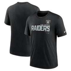 Las Vegas Raiders Team Tri-Blend T-Shirt Heather Black | Nike for Sale