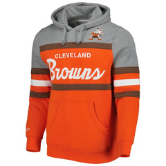Cleveland Browns Head Coach Pullover Hoodie Orange/Heathered Gray | Mitchell & Ness