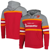 Tampa Bay Buccaneers Head Coach Pullover Hoodie Red/Heathered Gray | Mitchell & Ness