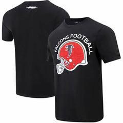 Atlanta Falcons Pro Standard Red Helmet Wordmark T-Shirt Black | NFL