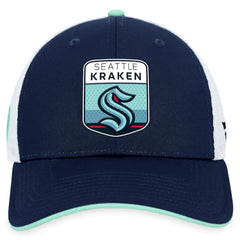 Seattle Kraken Fanatics 2023 NHL Draft On Stage Trucker Adjustable Hat - Deep Sea Blue - NHL