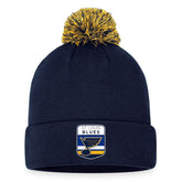 St. Louis Blues Fanatics 2023 NHL Draft Cuffed Knit Hat with Pom - Navy - NHL