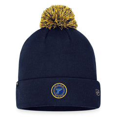 St. Louis Blues Fanatics 2023 NHL Draft Cuffed Knit Hat with Pom - Navy - NHL