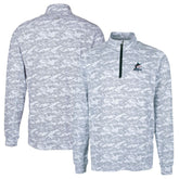 Miami Marlins Cutter & Buck Big & Tall Traverse Camo Print Stretch Quarter-Zip Pullover Top - MLB