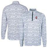 Cleveland Guardians Cutter & Buck Big & Tall Traverse Camo Print Stretch Quarter-Zip Pullover Top - MLB