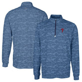 Philadelphia Phillies Cutter & Buck Big & Tall Traverse Camo Print Stretch Quarter-Zip Pullover Top - MLB