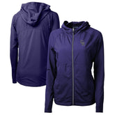 Colorado Rockies Cutter & Buck Women's Adapt Eco Knit Hybrid Recycled Full-Zip Hoodie - MLB
