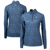 Houston Astros Cutter & Buck Women's Traverse Camo Print Stretch Quarter-Zip Pullover Top - MLB