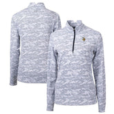 Minnesota Vikings Cutter & Buck Women's Traverse Camo Print Stretch Quarter-Zip Pullover Top Charcoal | NFL