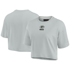 Green Bay Packers Women's Elements Super Soft Boxy Cropped T-Shirt Gray | Fanatics