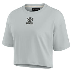 Green Bay Packers Women's Elements Super Soft Boxy Cropped T-Shirt Gray | Fanatics