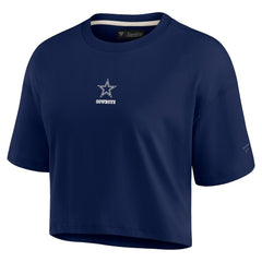 Dallas Cowboys Women's Elements Super Soft Boxy Cropped T-Shirt Navy | Fanatics