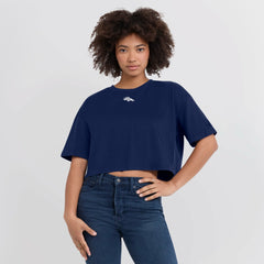 Denver Broncos Women's Elements Super Soft Boxy Cropped T-Shirt Navy | Fanatics
