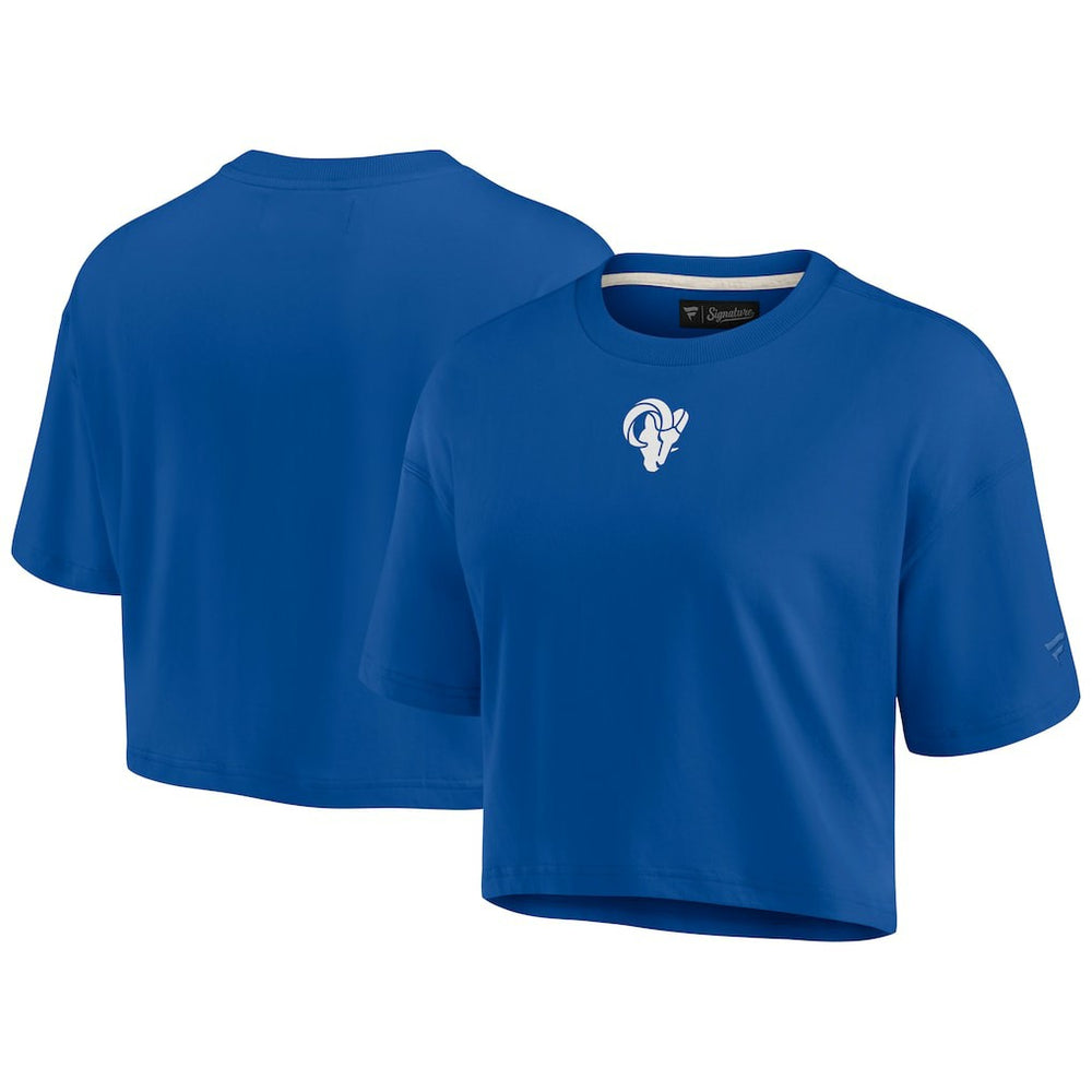 Los Angeles Rams Women's Elements Super Soft Boxy Cropped T-Shirt Royal | Fanatics