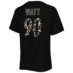 T.J. Watt Pittsburgh Steelers Majestic Threads Women's Leopard Player Name & Number T-Shirt Black | NFL