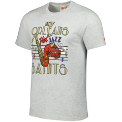 New Orleans Saints Homage Jazz Hyper Local Tri-Blend T-Shirt Ash | NFL