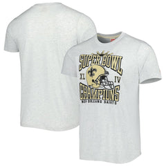 New Orleans Saints Homage Champs Hyper Local Tri-Blend T-Shirt Ash | NFL