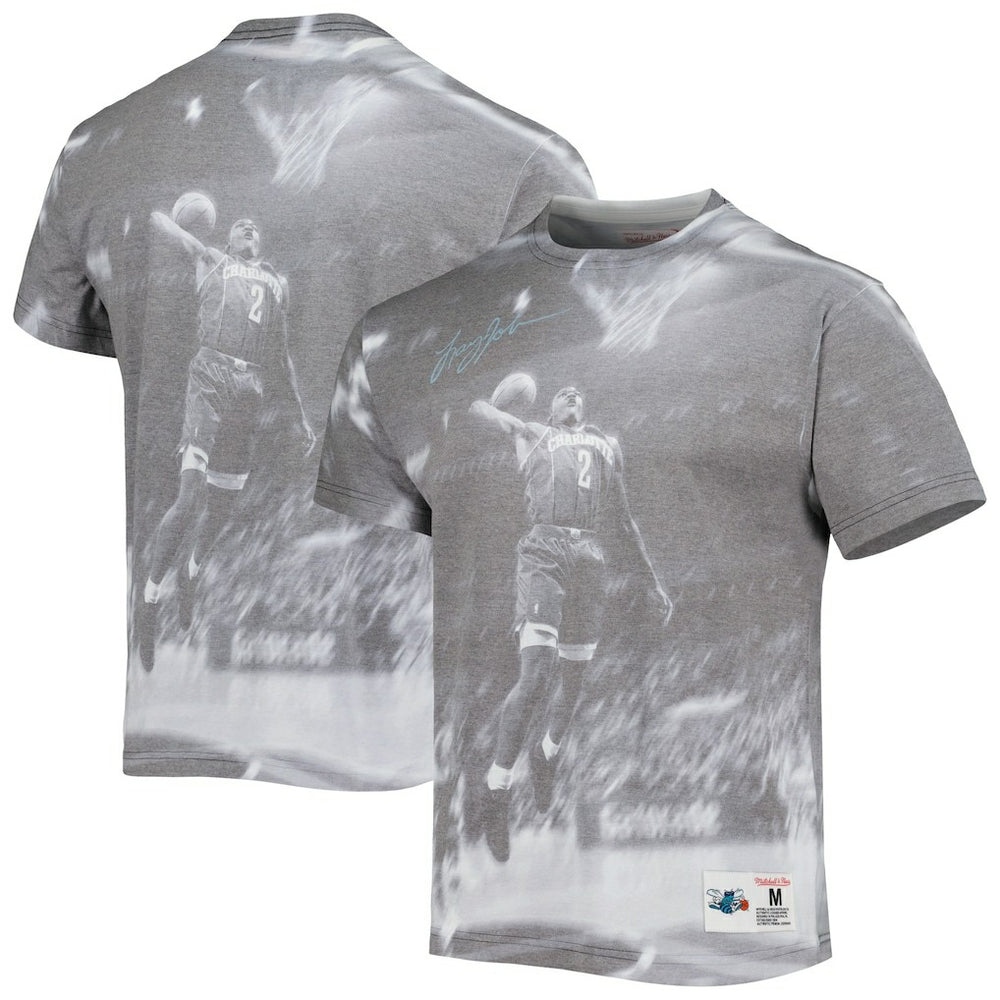 Larry Johnson Charlotte Hornets Above The Rim T-Shirt Heather Gray - NBA