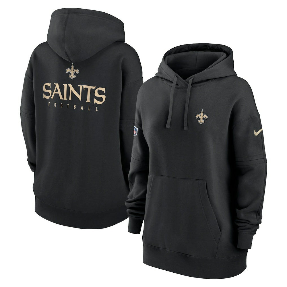 New Orleans Saints Women's 2023 Sideline Club Fleece Pullover Hoodie Black | Nike for Sale
