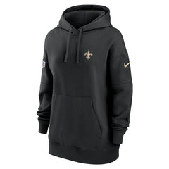 New Orleans Saints Women's 2023 Sideline Club Fleece Pullover Hoodie Black | Nike for Sale