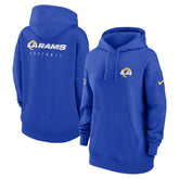 Los Angeles Rams Women's 2023 Sideline Club Fleece Pullover Hoodie Royal | Nike for Sale