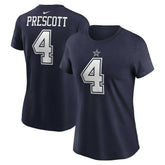 Dak Prescott Dallas Cowboys Women's Player Name & Number T-Shirt Navy | Nike for Sale