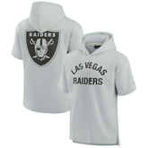 Las Vegas Raiders Unisex Elements Super Soft Fleece Short Sleeve Pullover Hoodie Gray | Fanatics