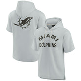 Miami Dolphins Unisex Elements Super Soft Fleece Short Sleeve Pullover Hoodie Gray | Fanatics
