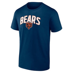 Chicago Bears Arched Kicker Stencil T-Shirt Navy | NFL