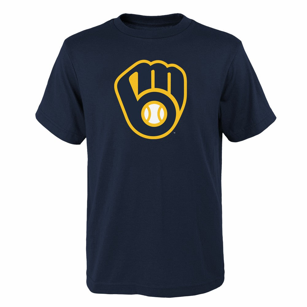 Milwaukee Brewers Youth Logo Primary Team T-Shirt - MLB
