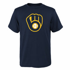 Milwaukee Brewers Youth Logo Primary Team T-Shirt - MLB