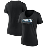 Carolina Panthers Women's Primary Play V-Neck T-Shirt Black | NFL