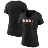 Cincinnati Bengals Women's Primary Play V-Neck T-Shirt Black | NFL