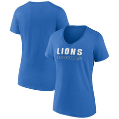 Detroit Lions Women's Primary Play V-Neck T-Shirt Blue | NFL
