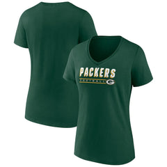 Green Bay Packers Women's Primary Play V-Neck T-Shirt Green | NFL