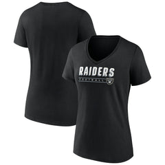 Las Vegas Raiders Women's Primary Play V-Neck T-Shirt Black | NFL