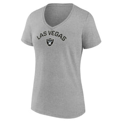 Las Vegas Raiders Women's Team Arc V-Neck T-Shirt Heather Gray | NFL