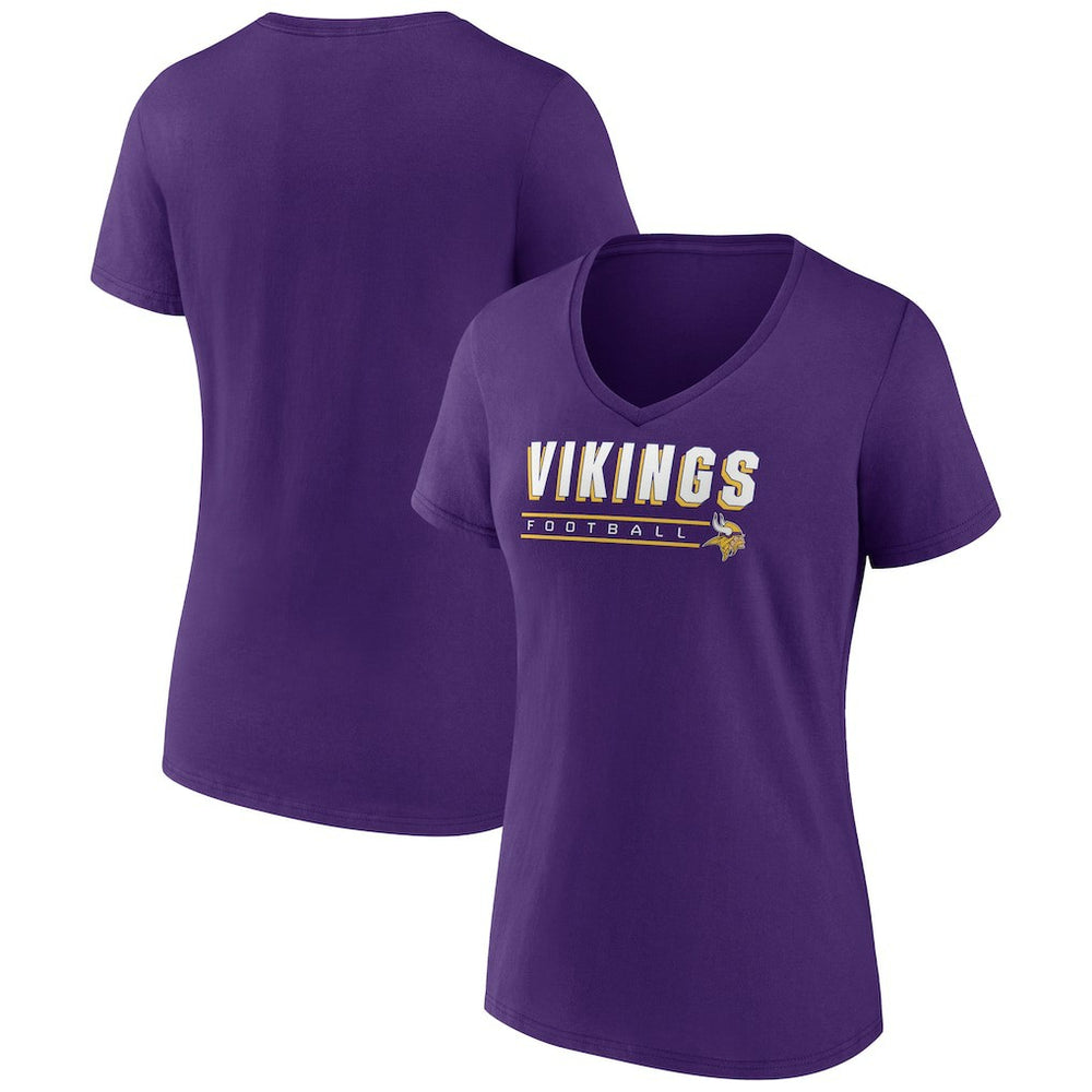 Minnesota Vikings Women's Primary Play V-Neck T-Shirt Purple | NFL