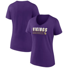 Minnesota Vikings Women's Primary Play V-Neck T-Shirt Purple | NFL
